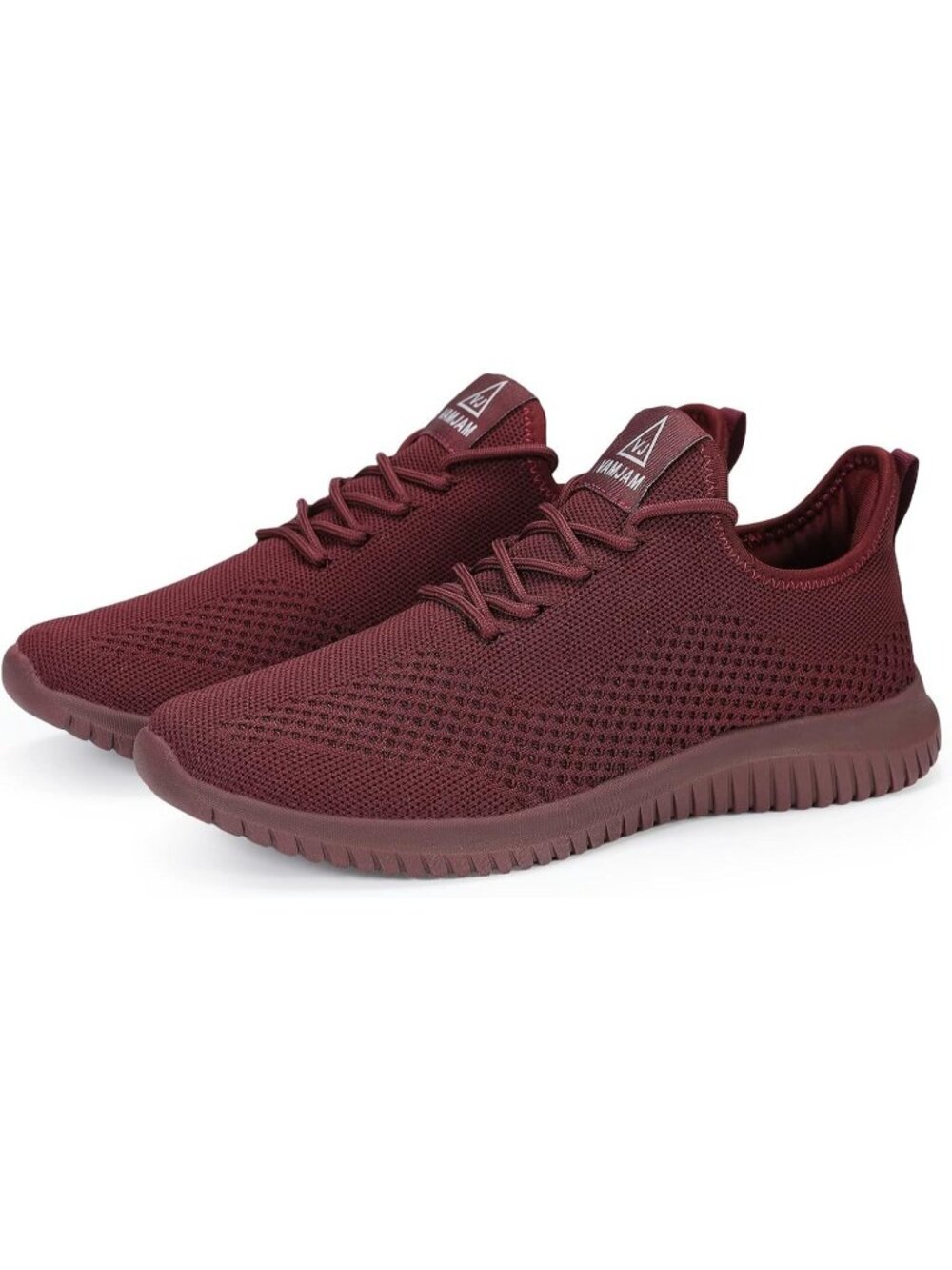 Men's All Burgundy Ultra Lightweight Non Slip Breathable Mesh Workout Sneakers - Picture 6 of 6